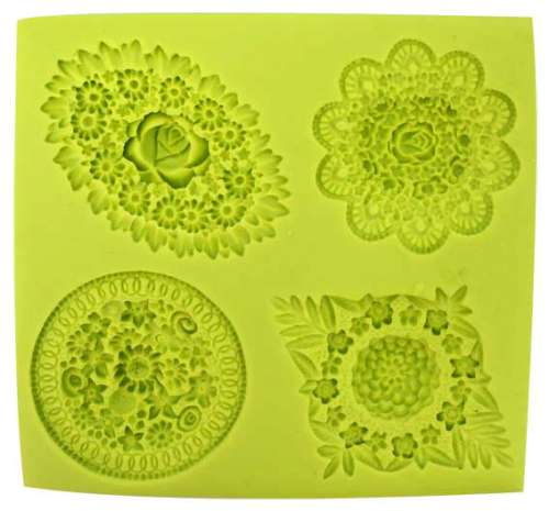 Medallion Set of 4 Silicone Mould - Click Image to Close